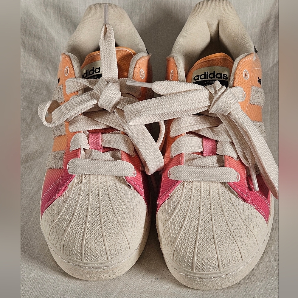 Adidas NWOT Pink, Peach & Cream Superstar Platform Sneakers